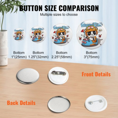 Chapas Personalizadas para Máquina de Fabricar Botones de 25 mm 500 Juegos