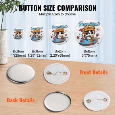 Chapas Personalizadas para Máquina de Fabricar Botones de 32 mm 500 Juegos