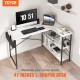 Buy Corner Desk 120x89x76 cm Load 90kg L-Shaped Desk with Storage Bag, Monitor Riser and CPU Stand Computer Table for Study Work Home White