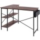 Buy Corner Desk 120x89x76 cm Load 90kg L-Shaped Desk with Storage Bag, Monitor Riser and CPU Stand Computer Table for Study Work Home Brown