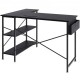 Buy Corner Desk 120x89x76 cm Load 90kg L-Shaped Desk with Storage Bag, Monitor Riser and CPU Stand Computer Table for Study Work Home Black