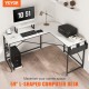 Buy Corner Desk 150x120x76 cm Load 90kg L-Shaped Desk with Storage Bag, Monitor Riser and CPU Stand Computer Table for Study Work Home White