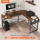 Buy Corner Desk 150x120x76 cm Load 90kg L-Shaped Desk with Storage Bag, Monitor Riser and CPU Stand Computer Table for Study Work Home Brown