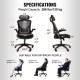 Buy Ergonomic reclining office chair with lumbar and head support