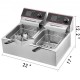 Koop Industriële friteuse Professionele elektrische friteuse met automatische thermostaat Friteuses 12 L 5.000 W oliefriteuse Dubbele tankfriteuse met