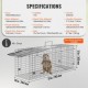 Buy Animal Trap 785x254x305mm Collapsible Cat Trap Cage Cruelty-Free Galvanized Wire with Handle Trap for Rabbits, Stray Cats, Squirrels, Raccoons, Groundhogs, Opossums