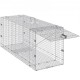 VEVOR Trampa para Animales 1067x406x457 mm Jaula Plegable para Trampa para Gatos Alambre Galvanizado sin Crueldad con Asa Trampa para Conejos, Gatos Callejeros, Ardillas, Mapaches, Marmotas, Zorros