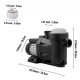 Buy Pool Pump 750 W Pool Pump 19,200 L / h Pool Purifier Pump 230V 50Hz Pool Filter Pump 3450 RPM Pool Circulation Pump Thermal Overload Protection