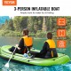 VEVOR Barco inflable, barco de pesca inflable para 3 personas, kayak de PVC resistente, con remos de aluminio de 46 pulgadas, bomba de alta eficiencia, carga de 700 libras para adultos y niños