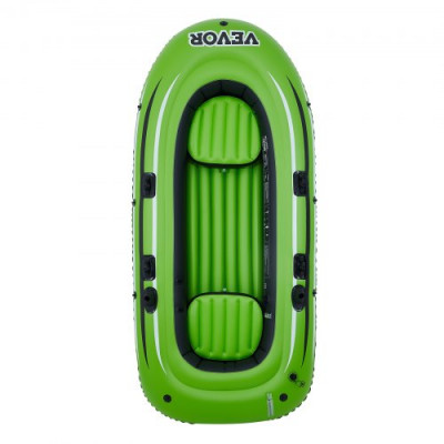 VEVOR Barco inflable, barco de pesca inflable para 3 personas, kayak de PVC resistente, con remos de aluminio de 46 pulgadas, bomba de alta eficiencia, carga de 700 libras para adultos y niños