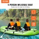 Comprar Bote Inflable, Bote de Pesca Inflable para 4 Personas, Kayak de PVC Resistente, con remos de Aluminio de 116 cm, Bomba de Alta Eficiencia, Capacidad de Carga 499 kg para Adultos y niños