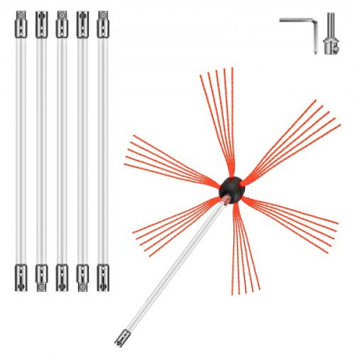 VEVOR Cepillo Deshollinador Cepillo Chimenea Kit de Deshollinamiento Limpieza de Chimenea 20FT Sooteater Kit de Limpieza de Chimenea Esta Herramienta