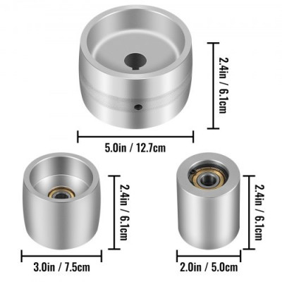 Ruedas de Amoladora de Correa Diámetro 24mm Motriz 127mm Rueda de Lijadora de Banda Rueda de Seguimiento/Loca 75/50mm Rueda de Amoladora de Banda para Afilado de Cuchilla Navaja Cuchillo Hacha