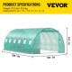 Buy Tunnel Greenhouse 6.1 x 3 x 2.1 m Tunnel Garden Greenhouse with 12 Windows and 2 Doors Steel Frame Greenhouse Garden Shed Green Orchard for Growing Plants Flowers Vegetables