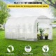 Buy Tunnel Greenhouse 4.6 x 2.1 x 2.1 m Tunnel Garden Greenhouse with 8 Mesh Windows Steel Frame Greenhouse Garden Shed White Orchard for Growing Plants Flowers Vegetables