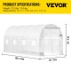 Buy Tunnel Greenhouse 4.6 x 2.1 x 2.1 m Tunnel Garden Greenhouse with 8 Mesh Windows Steel Frame Greenhouse Garden Shed White Orchard for Growing Plants Flowers Vegetables