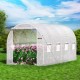 Buy Tunnel Greenhouse 4.6 x 2.1 x 2.1 m Tunnel Garden Greenhouse with 8 Mesh Windows Steel Frame Greenhouse Garden Shed White Orchard for Growing Plants Flowers Vegetables