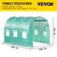 Buy Tunnel Greenhouse 3 x 2 x 2 m Tunnel Garden Greenhouse with 6 Mesh Windows Steel Frame Greenhouse Garden Shed White Orchard for Growing Plants Flowers Vegetables