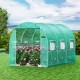 Buy Tunnel Greenhouse 3.7 x 2.1 x 2.1 m Tunnel Garden Greenhouse with 6 Mesh Windows Steel Frame Greenhouse Garden Shed White Orchard for Growing Plants Flowers Vegetables