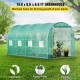 Buy Tunnel Greenhouse 4.6 x 2.1 x 2.1 m Tunnel Garden Greenhouse with 8 Mesh Windows Steel Frame Greenhouse Garden Shed Green Orchard for Growing Plants Flowers Vegetables