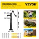 Buy Cast Iron Hand Pump with Stand 135cm Antique Hand Water Pump, Max Pump Depth 6m, Decorative Outdoor Garden Hand Pump with Ergonomic Handle, Black