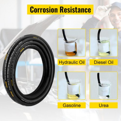 VEVOR Manguera hidráulica, manguera hidráulica en espiral de 50 pies