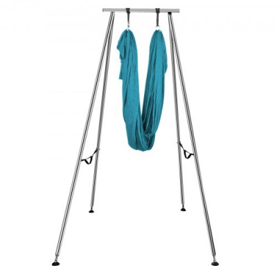 Columpio de Yoga con Tela Elástica de Yoga Verde Oscuro de 6 m, Hamaca de Yoga de Tubo de Acero, Yoga Aéreo de Carga Máxima 250 kg Soporte Adecuado para Pilates con Cinturones Elásticos de Yoga