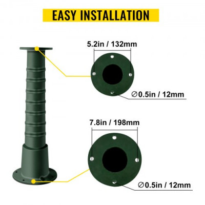 VEVOR Soporte de Bomba Manual de Hierro Fundido 22,86 x 22,86 x 66 cm Soporte para Bomba de Agua de Mano 13,5 kg Estructura Estable Soporte de Bomba de Mano para Jardín con Pintura en Aerosol, Verde