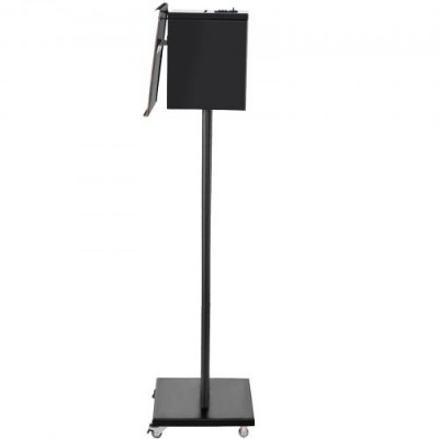 Buzón de Sugerencias de Pie 35,5x25,5x108 cm Buzón de Metálico con Bloqueo de Código Digital Buzón de Pie con Soporte y Ruedas Giratorias Construcción Duradera para Hogar Oficina Escuela, Negro