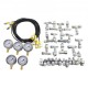 Buy Hydraulic Pressure Test Kit 5 Gauge Machinery Coupling Kit 600 bar Hydraulic Pressure Gauge Kit Couplings and Tee Connectors, Long Test Hose for Construction