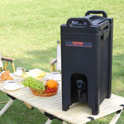 VEVOR Dispensador de Bebidas aislado de 18,9 L Dispensador de Agua Fría y Caliente No Eléctrico Almacenamiento de 10 H Contenedor Aislado con Grifo Portátil Alimentos de LDPE para Camping Catering