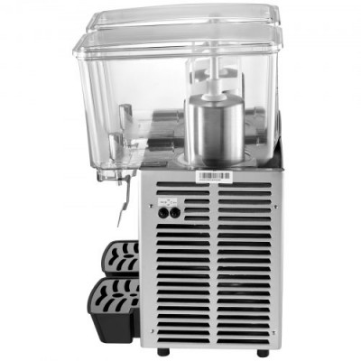 Máquina de Dispensador de Bebida 24 L, Máquina de Bebidas Frío con Tanques 12 L * 2, Máquina de Dispensador de Jugo 150 W, Máquina de Bebidas Frías de Acero Inoxidable Temperatura 5-12℃