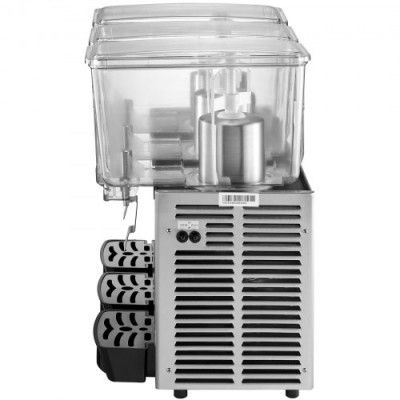 Máquina de Dispensador de Bebida 36 L, Máquina de Bebidas Frío con Tanques 12 L * 3, Máquina de Dispensador de Jugo 270 W, Máquina de Bebidas Frías de Acero Inoxidable Temperatura 5-12℃