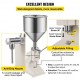 Buy Pneumatic Liquid Paste Filling Machine 5-110ml Stainless Steel Pneumatic Liquid Filling Machine 11.5L Hopper Capacity for Creams Cosmetics Shampoo