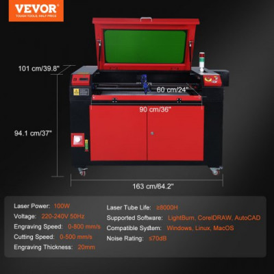 Máquina de Grabado Láser 100W Área de 600x900 mm Máquina Grabadora de CO2