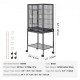 Buy Bird Cage 61x43x137 cm Decorative Rolling Bird Cage with Wheels with Rolling Stand Removable Tray Perches Feeders for Various Birds Parrot Macaw Parakeet Cockatoo