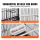 Buy Bird Cage 79x51x132 cm Decorative Rolling Bird Cage with Wheels with Rolling Stand Removable Tray Perches Feeders for Various Birds Parrot Macaw Parakeet Cockatoo