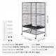 Buy Bird Cage 79x51x132 cm Decorative Rolling Bird Cage with Wheels with Rolling Stand Removable Tray Perches Feeders for Various Birds Parrot Macaw Parakeet Cockatoo