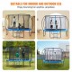 VEVOR Trampolín Exterior Interior Trampolín para Niños 245 cm Carga Máxima 150 kg con Red de Seguridad de 360° Cubierta de Espuma Gruesa Fácil de Instalar para Parque de Ocio en el Patio Trasero