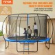 VEVOR Trampolín Exterior Interior Trampolín para Niños 265 cm Carga Máxima 180 kg con Red de Seguridad de 360​​​​° Cubierta de Espuma Gruesa Fácil de Instalar para Parque de Ocio en el Patio Trasero