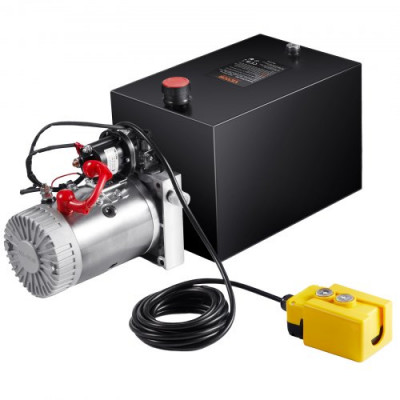 VEVOR Bomba Hidráulica DC 12 V 11 L Unidad Hidráulica de Acción Única Flujo de Aceite 3,44 L/min Presión Máxima de Descarga 22 MPa para Volquete, Plataforma Elevadora, Remolque, Elevación y Descarga