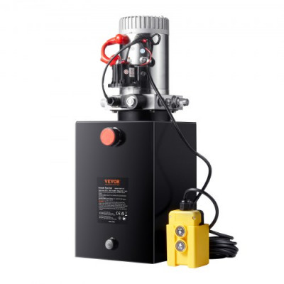 VEVOR Bomba Hidráulica DC 12 V 11 L Unidad Hidráulica de Acción Única Flujo de Aceite 3,44 L/min Presión Máxima de Descarga 22 MPa para Volquete, Plataforma Elevadora, Remolque, Elevación y Descarga