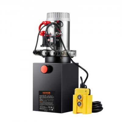 VEVOR Bomba Hidráulica DC 12 V 9,5 L Unidad Hidráulica de Doble Acción Flujo de Aceite 3,44 L/min Presión Máxima de Descarga 22 MPa para Volquete, Plataforma Elevadora, Remolque, Elevación y Descarga