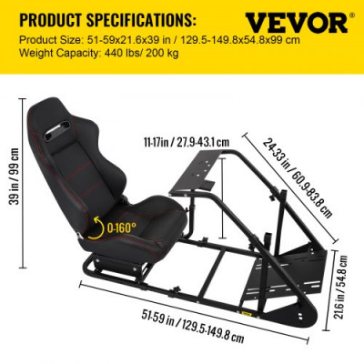 Soporte de Volante Juego de carreras Simulador De cabina RS6 para G29 reforzado servicio pesado