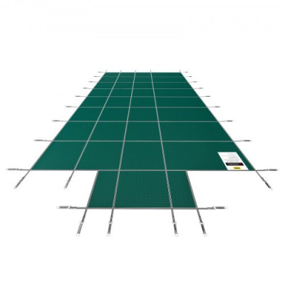 Cubierta rectangular de seguridad para piscina, sección de paso verde, 4x8 pies, invierno al aire libre