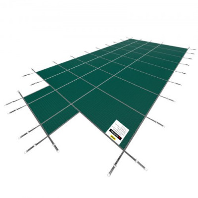 Cubierta rectangular de seguridad para piscina, sección de paso verde, 4x8 pies, invierno al aire libre