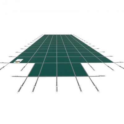 Cubierta rectangular de seguridad para piscina, sección de paso verde, 4x8 pies, invierno al aire libre