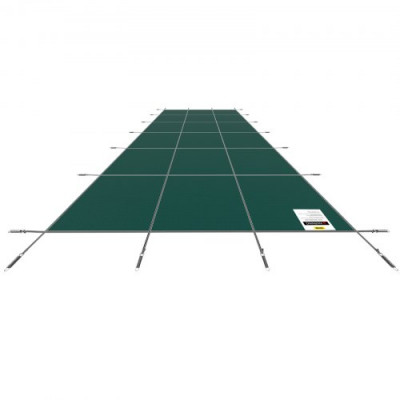 Cubierta rectangular de malla de seguridad para piscina, 20x40 pies, verde, invierno, exterior