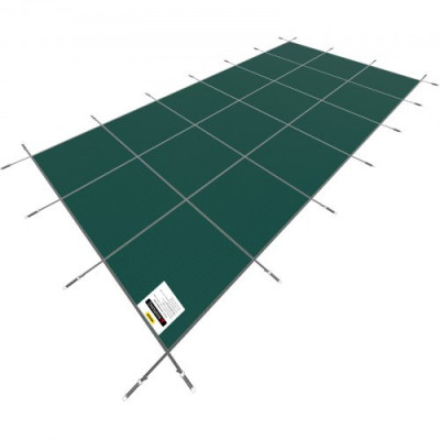 Cubierta rectangular de malla de seguridad para piscina, 20x40 pies, verde, invierno, exterior