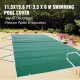 Buy Safety Pool Cover, Size 3.5 x 6 m Rectangular Pool Cover, Pool Size 3.2 x 5.7 m Green PVC Pool Cover, Easy to Install and Prevent Debris